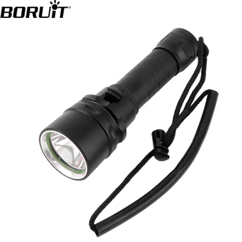 

BORUiT XM-L U2 LED Scuba Diving Flashlight Stepless Dimming IP68 Underwater 60M Torches 18650 Dive Lamp Submarine Lantern