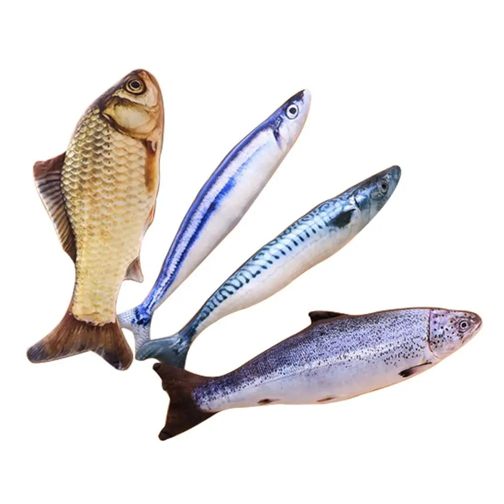 

20cm Catnip Catmint Cat Favor Simulation Fish Cat Toys Fish Shape Scratching Post Short Plush For Pet Product Supplies