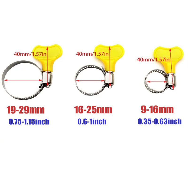 hose clamps 1Pc Worm Drive Hose Clamp Stainless Steel Car Fuel Oil Water Hose Pipe Tube Clamp Fastener 9-29mm radiator hose end cover clamp