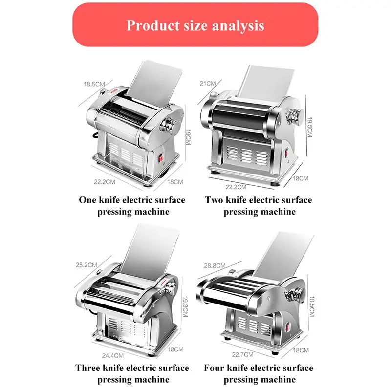 Household Pasta Machine Noodles Maker Stainless Steel Noodle Cutter Electric Automatic Dough Rolling Machine Dumpling