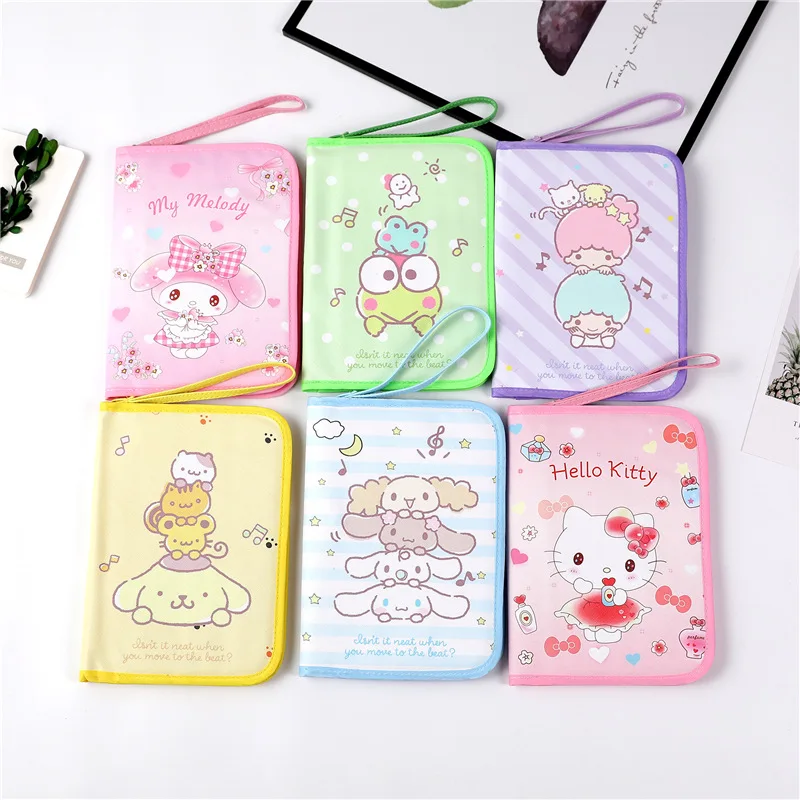 Hello Kitty Purse Kuromi Leather Zippe Portable Document Bag Bank Card Bus Passport Holder Wallet Cover | Багаж и сумки
