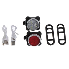 Bicicleta de alta qualidade ciclismo 3 led cabeça luz 4 modos usb recarregável cauda clipe lâmpada dwaterproof água 3525;