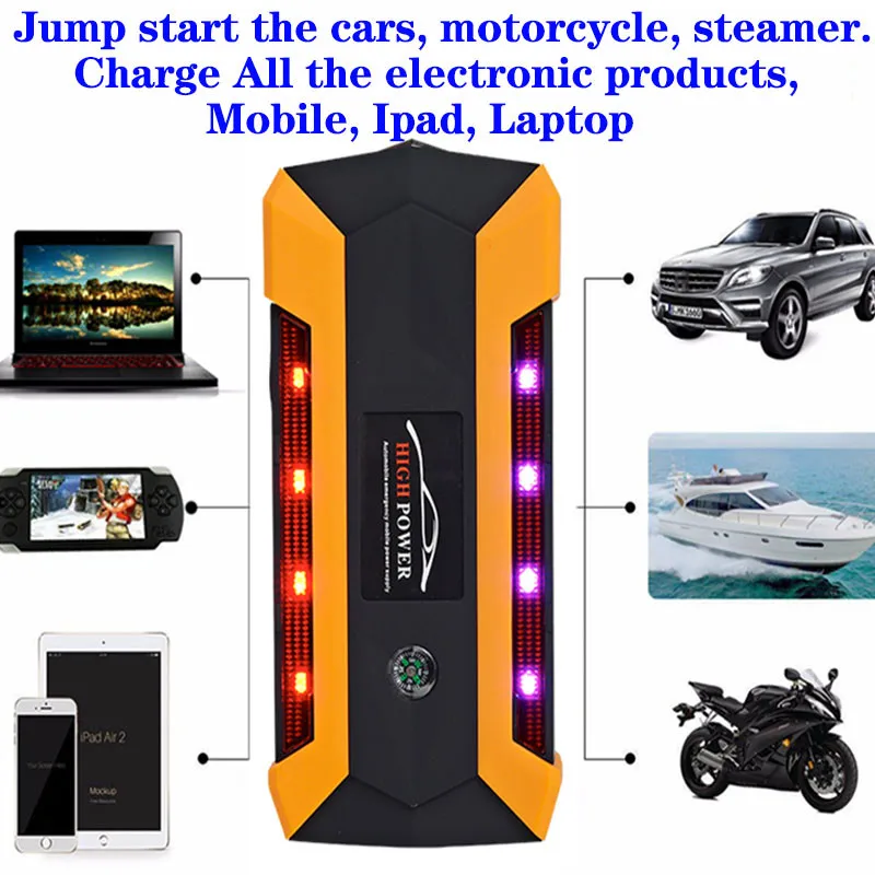 Автомобиль-Батарея-усилитель Зарядное устройство Мощность-power Bank пусковое устройство 89800mah-Car 600A Портативный 12V