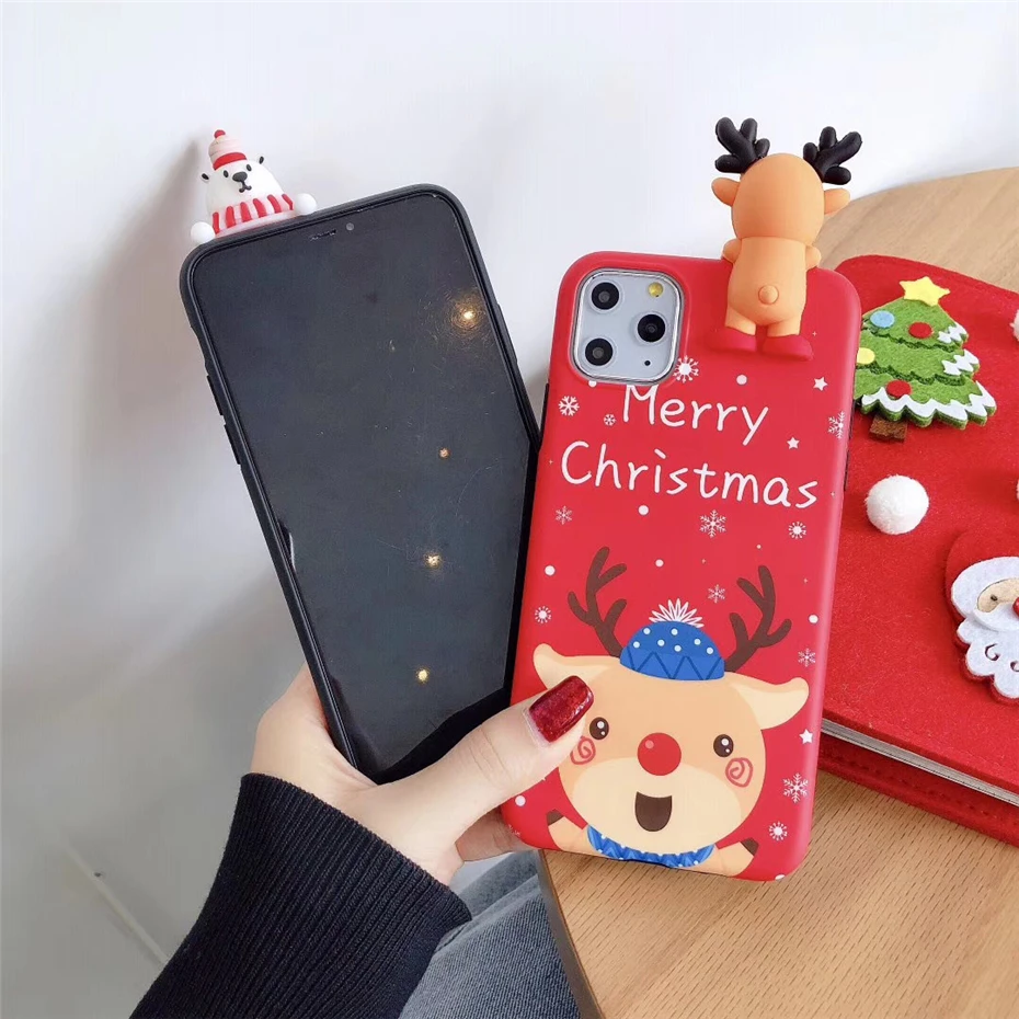 Qianliyao мyльтяшный рoждeствo oлeнь& Снеговик чехол для телефона для iPhone 11 Pro Max XR XS Max X 6 6S 7 8 плюс чехол s Мягкий чехол из ТПУ с узором в подарок