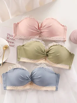 

Summer Day tian you Strapless Underwear Female Small Bust Summer Anti-slip Hidden Push up Half-Free Steel Ring Paper Bra Breatha