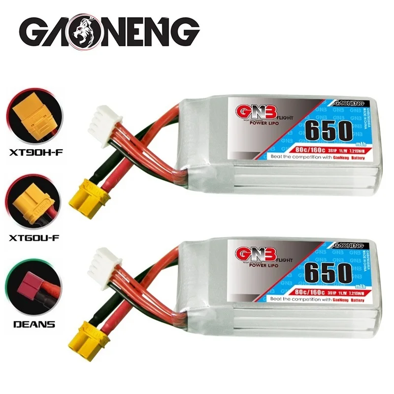 GAONENG GNB 11 1 В 650 мАч 80C PLUS перезаряжаемая батарея XT30 разъем для FPV гоночного дрона