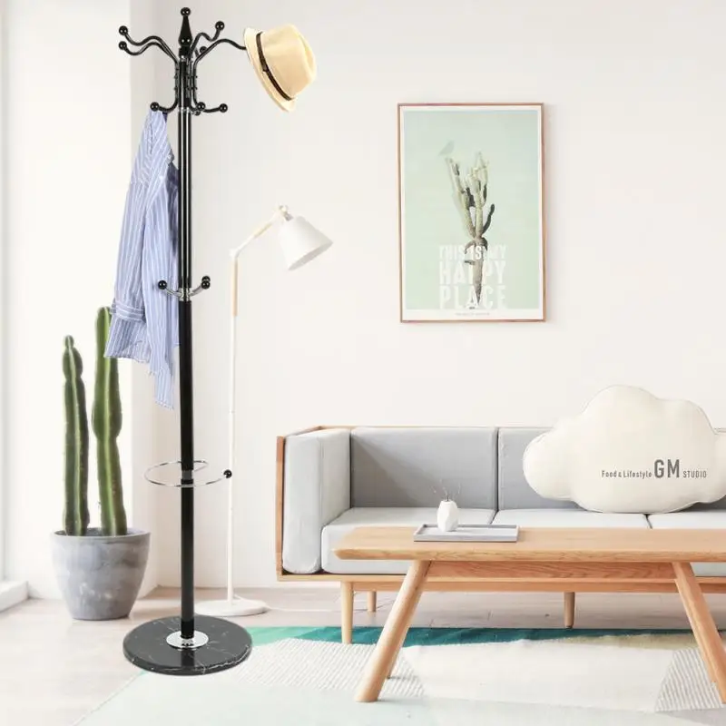 2020 New Simple Vintage Coat Rack Assembled Living Room Hat Clothing Display Stand Multi Hooks Hanging Clothes Home Furniture