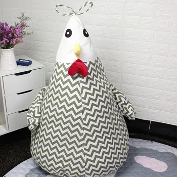 

Kids Storage Bean Bag Chick Shape Stuffed Animal Toy Soft Pouch Chair
