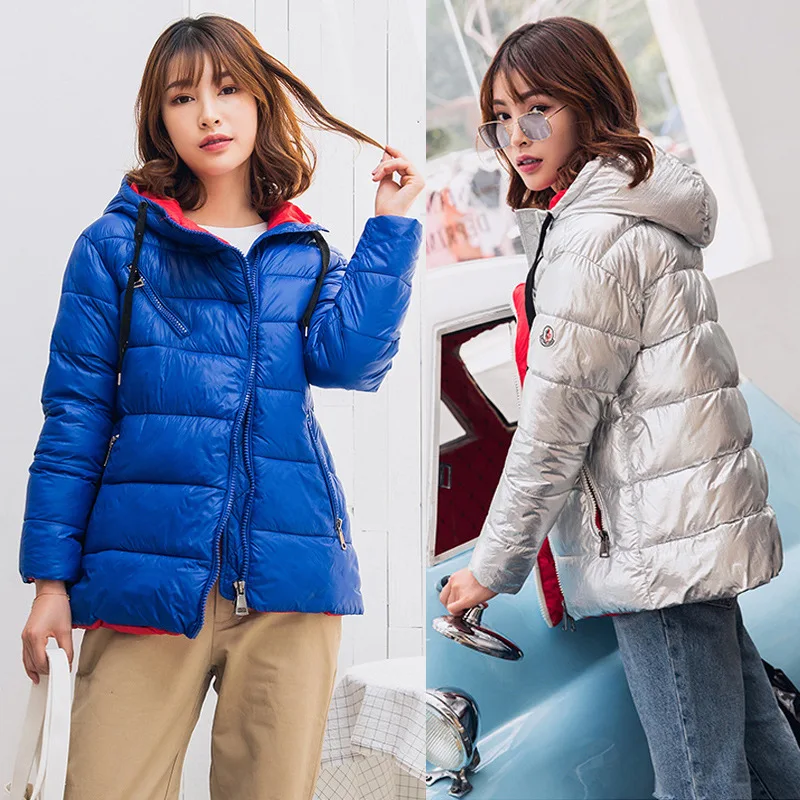 

2018 Winter New Style Europe And America Versitile Fashion down Jacket Cotton-padded Clothes Coat Women's