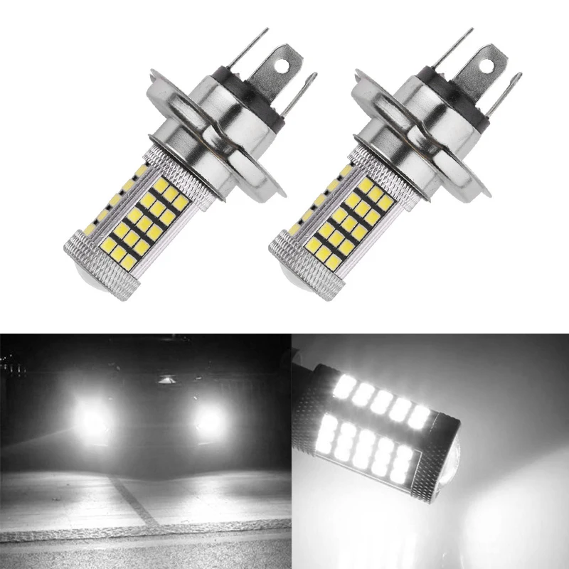 

2pcs H4 66SMD Led White Lights Bulb Auto Styling DRL Head Fog Daytime Running Lamp Car Part Accessories Automotive Gadget Goods