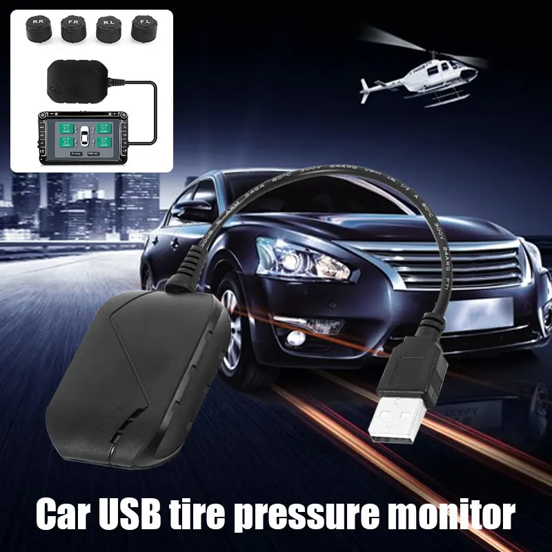 4 внешних датчика TPMS автомобиля мульти медиа Tpms давления в шинах Tpms Usb универсальный для Android автомобиля анти-взрыв