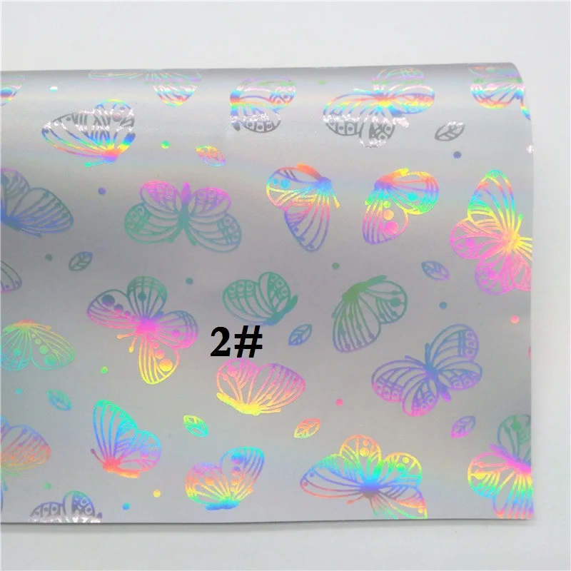 Glitterwishcome 21X29 см A4 размер винил для бантов Радужное тиснение бабочка кожа ткань искусственная кожа листы для бантов, GM578A - Цвет: 2