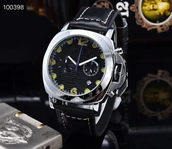 

Top Brand Leather Chronograph Mens Watches Luxury Top Brand Quartz Watch Blue Silicone Military Sports Wristwatch Relogios Clock