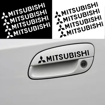 

4 pieces High quality Logo Car Door Handle Stickers For Mitsubishis ASX Lancer Pajero Outlander L200 EVO Lancer EX Pajero Emblem