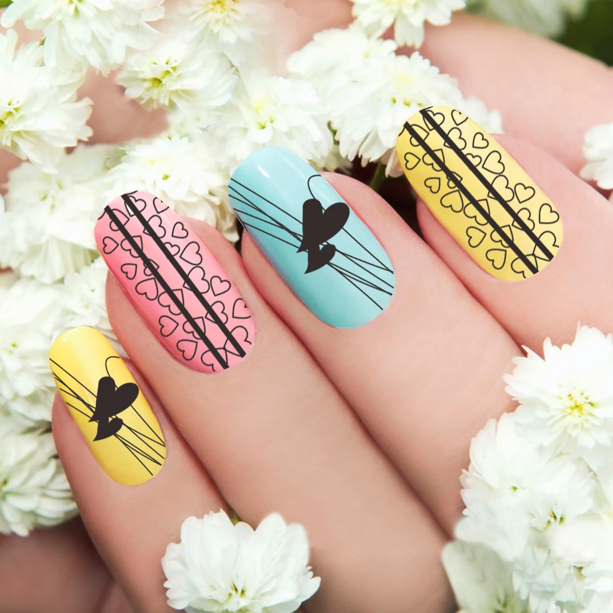 BEAUTYBIGBANG День Святого Валентина штампованные пластины для ногтей Lover And Kiss шаблоны