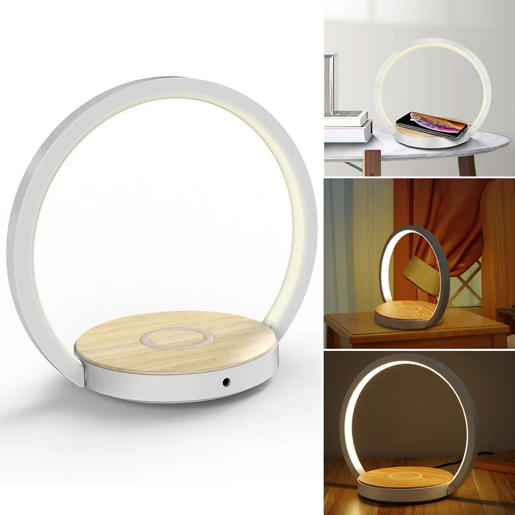 

Folding Bedside LED Night Light with 10W Wireless Charger Fast Charging Bed Light LE66
