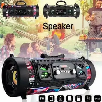 

Hifi Portable Outdoor Speaker Wireless Multifunctional Bass Surround LED Speaker with Mic Support TF Card