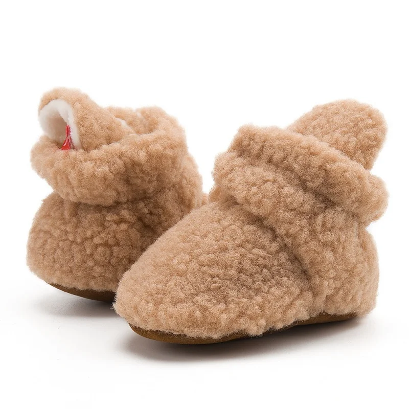 

Warm Newborn Toddler Coral Fleece Boots Winter First Walkers baby Girls Boys Shoes Soft Sole Fur Snow Booties for 0-18M