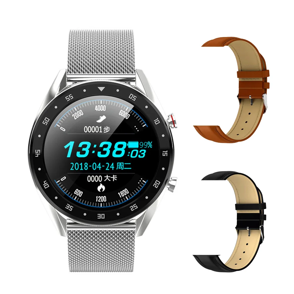 silver with leather Fentorn Смарт часы PPG+ ЭКГ сердечный ритм кровяное давление Bluetooth телефонный звонок IP68 Водонепроницаемые Смарт-часы для мужчин для huawei xiaomi - Цвет: silver with leather
