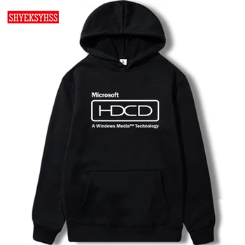 

Microsoft HDCD Technology Men's Hoodies Recording Disc Laser Record Music Lovers Hoodie Music Making Fun Sweatshirt