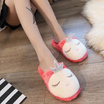 

2020 New Slippers Women Suede Non-slip Wear-resistant Home Slippers Cotton Leisure Keep Warm Women's Winter Shoes Size 36-41