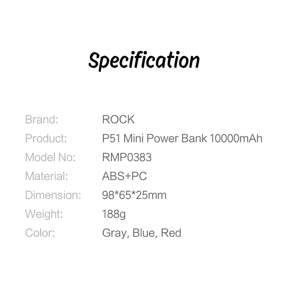 ROCK Mini 10000 мАч портативное ультратонкое полимерное зарядное устройство для iPhone 11 Pro XR Xiaomi MI9 huawei P30 mate 30