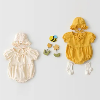 

Baby Girls Clothes Set Spring Baby Romper and Hat Girl Infant Newborn Baby Clothes Lace Princess 1st Birthday Party Clothes