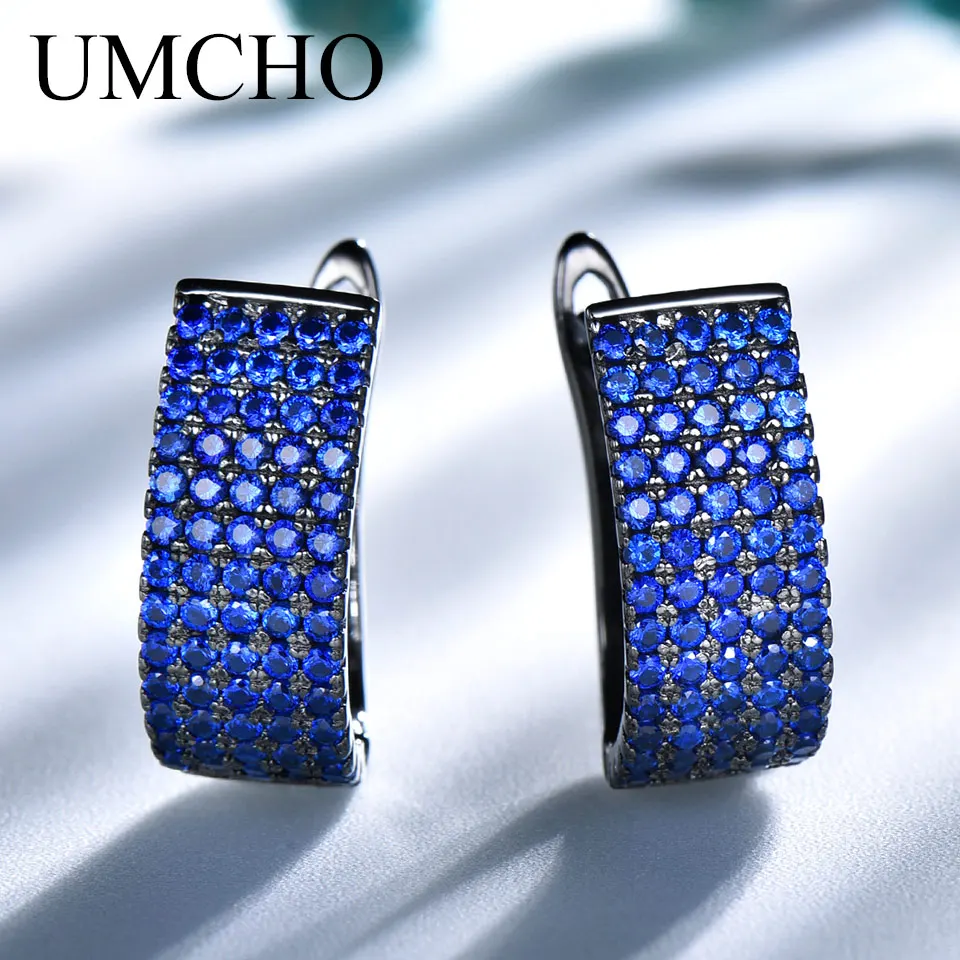 UMCHO-925 Sterling Brincos Clipe De Prata para Mulheres, Brincos De Festa De Luxo, Jóias Finas, Presente De Aniversário