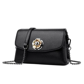 

2019 New Middle-aged Women's Bag Single Shoulder Messenger Bag Women's Mother Soft Leather Simple Fashion Small Square Bag