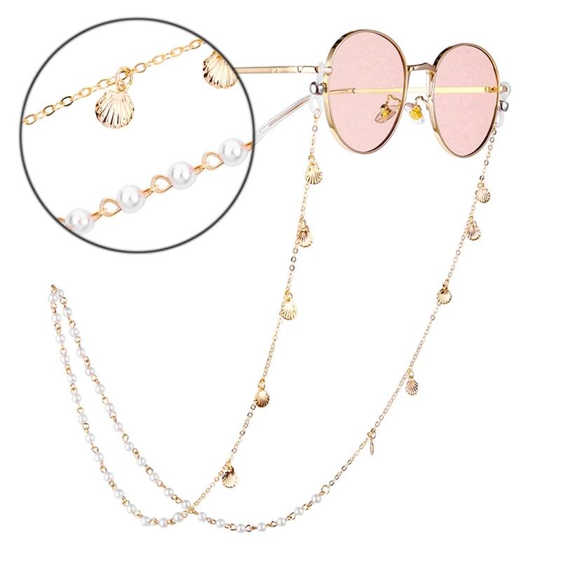 

Glasses Decorative Jewelry Pearl Alloy Shell Glasses Chain Fashion Glasses Accessories Non-Slip Glasses Lanyard