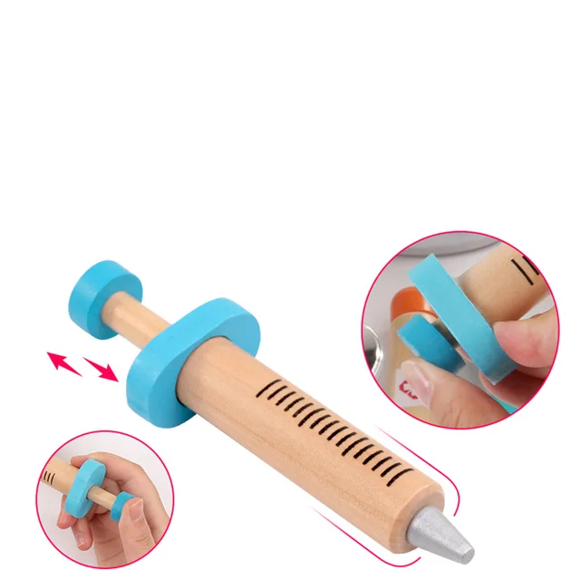 Kids Wooden Doctor Toy Set Simulation Family Doctor Nurse Medical Kit Toy Pretend Play Hospital Medicine Accessorie Children Toy 3
