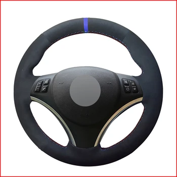 

MEWANT Black Suede Steering Wheel Covers for BMW E90 E91 E92 E93 E87 E81 E82 E88 X1 E84 Accessories