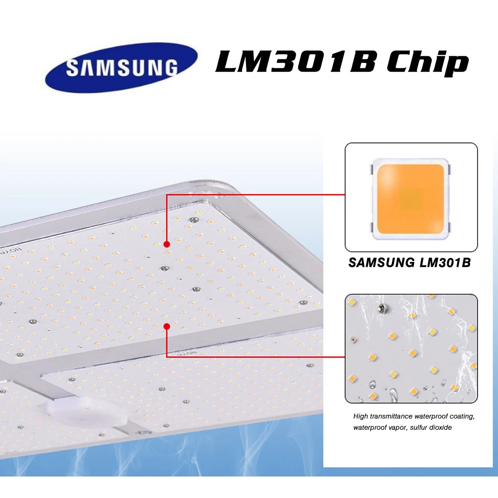 Samsung LM301B светодиодный светильник для выращивания, квантовая доска для внутреннего выращивания, полный спектр, 3000 K/5000 K, драйвер Meanwell IP65, водонепроницаемый светильник для выращивания