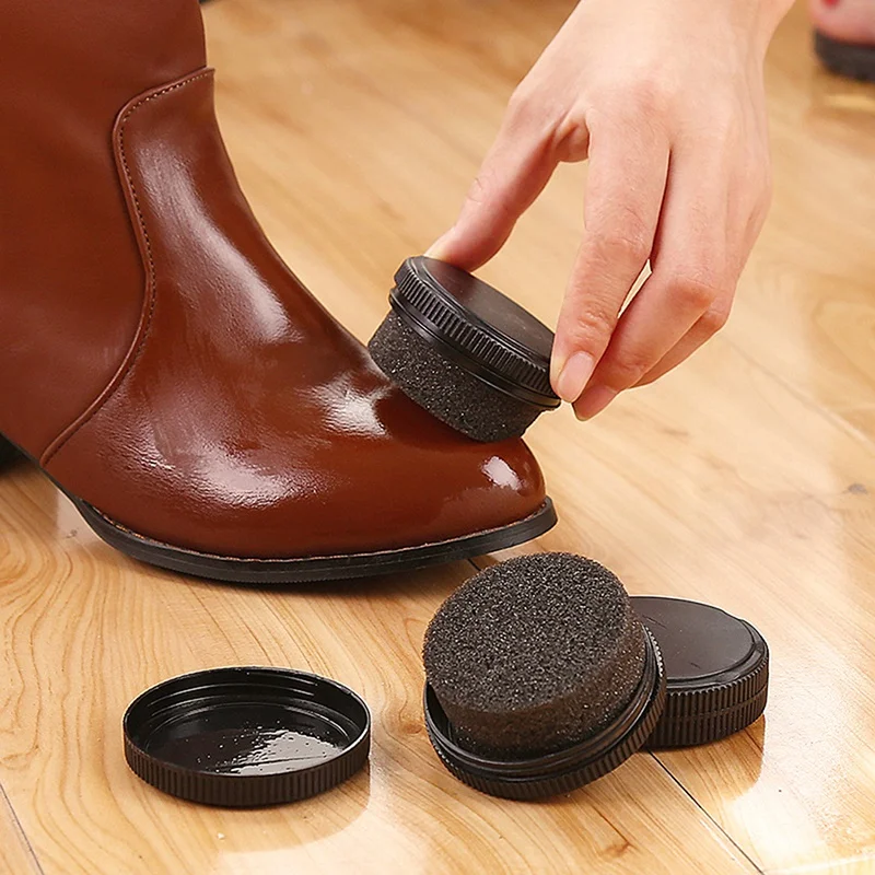 Портативный быстрый блеск ОБУВИ губка щетка инструмент для чистки полировки воск пыли очиститель обувь обслуживание