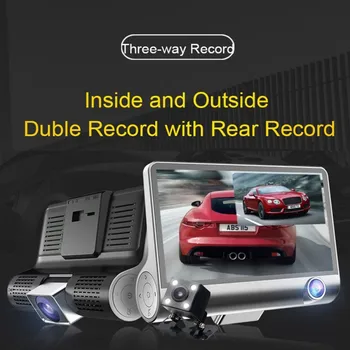

4In Screen Car DVR Driving Recorder Dual Lens 1080P Wide Angle Recorder Dash Camera G-Sensor Night Vision DVRS Auto Electronic