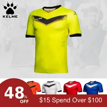 KELME, мужские футболки с коротким рукавом для футбола, для командной тренировки, быстросохнущие, дышащие, Survete, мужские футболки для футбола, Maillot De Foot K16Z2001