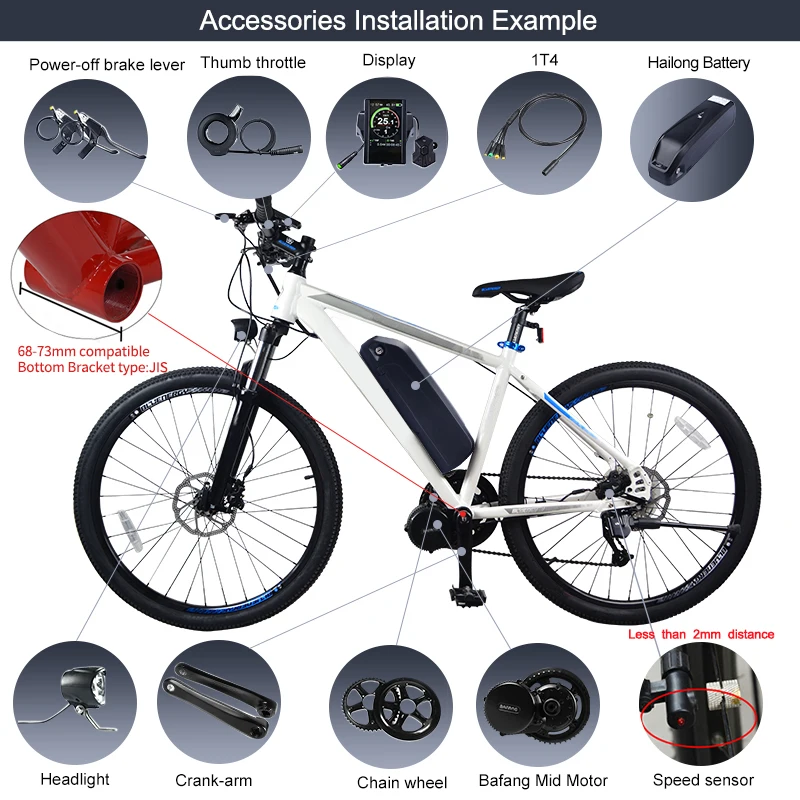 Perfect Bafang BBS02B 48V 750W Electric Bicycle Mid Drive Motor Conversion Kit E bike Engine w/ 52V 14Ah 17.5Ah battery in Samsung Cells 4