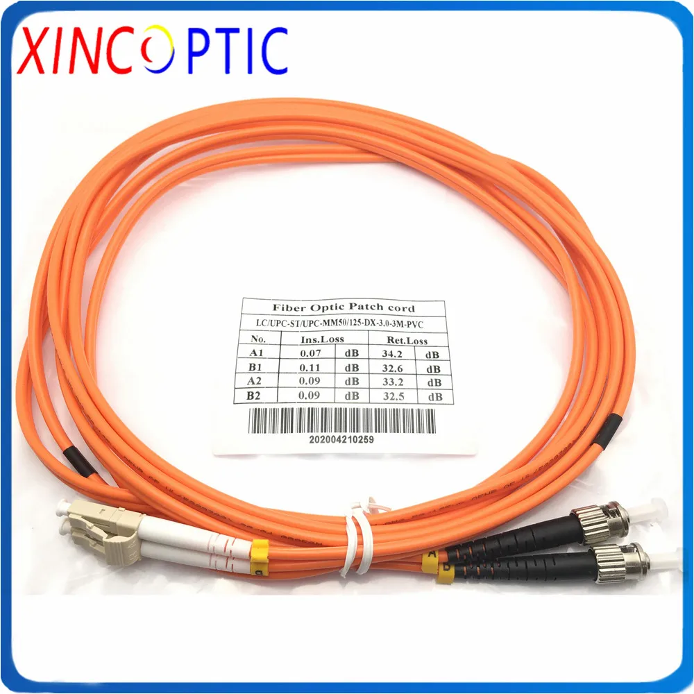 LWL Câble réseau LC-ST om3 ; LWL LC-ST 0050 50/125 µg Duplex 0,5 Laser optimisée 