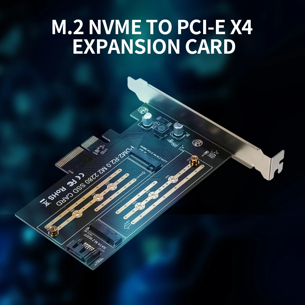 M.2 NVME to PCI-E X4 Expansion Card SSD Adapter with M-key B-key Interfaces Support SATA Dual Protocol | Компьютеры и офис