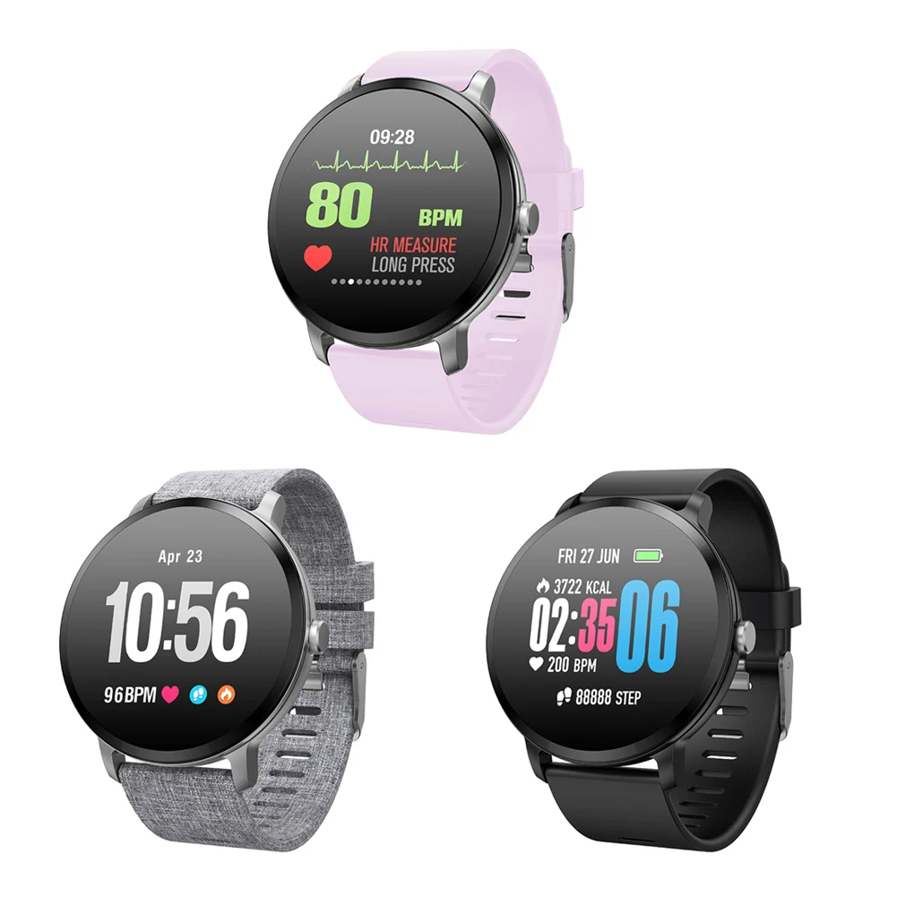 Smart Watch Waterproof Tempered Glass Activity Fitness Heart Rate Monitor Wristband Bracelet JHP-Best