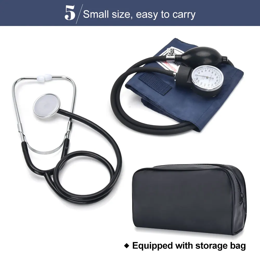 Blood Pressure Monitor Diastolic Sphygmomanometer Doctor Stethoscope Manual Cuff Use Health Measure Systolic home Device