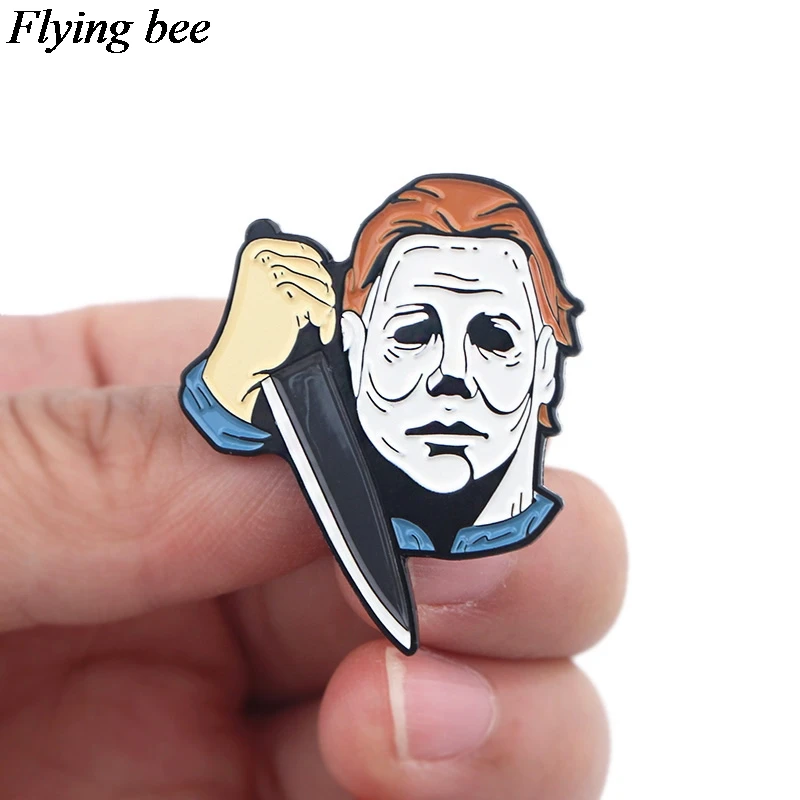 Flyingbee, брошь в стиле ужасов на Хэллоуин, мультяшная эмалированная булавка для женщин и мужчин, заколка на рюкзак, индивидуальная булавка на лацкане, очаровательное ювелирное изделие X0581