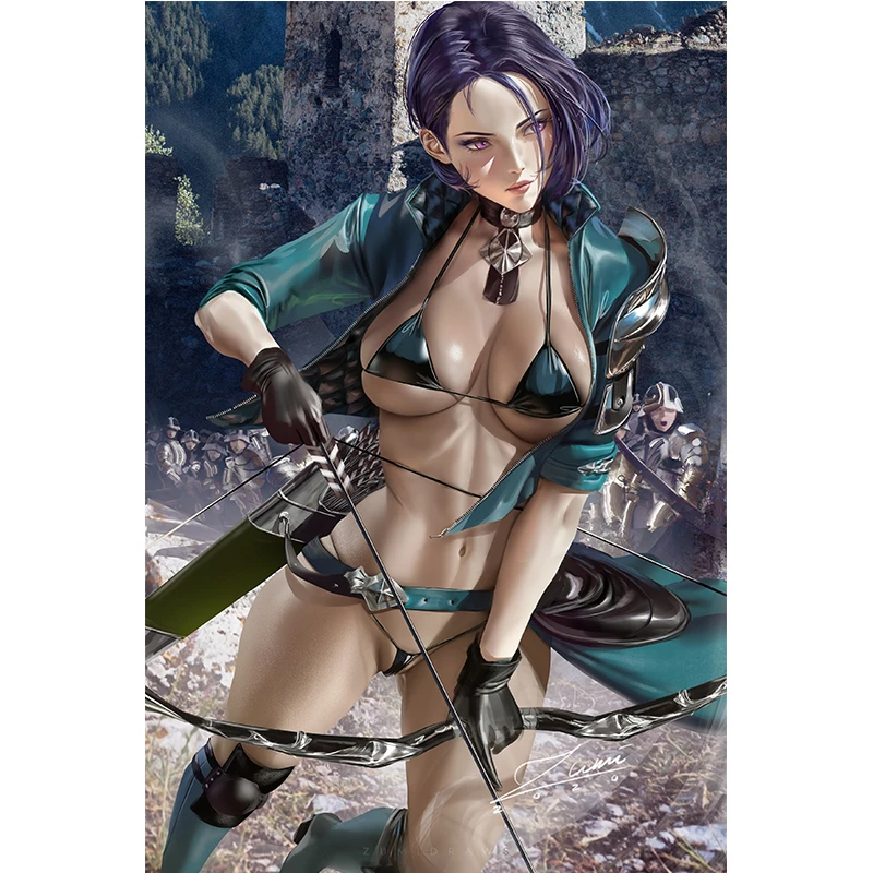 Hot Cartoon Hentai Archer - Print Canvas Game Elves Archer Sexy Girl Art Poster 40x60 50x70 60x90  Custom Painting Living Room Bedroom Hanging Picture|Painting & Calligraphy|  - AliExpress