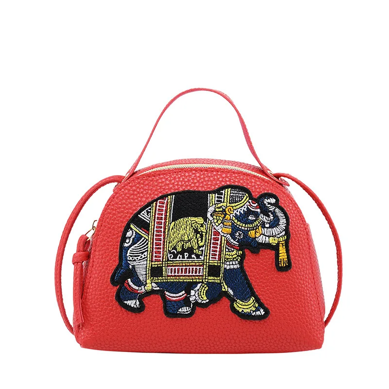 

Sheng chuang Beauty 2019 Summer Versitile Fashion Mini Shoulder Cross-body Hand Embroidery Elephant Lanyard Case Women's Small B