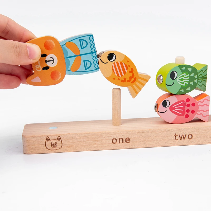 Treeyeear Wooden Magnetic Fishing Game Toy Set for Toddlers Fish Catching  Sensory Sorting Stacking Game with Counting Math Card - AliExpress