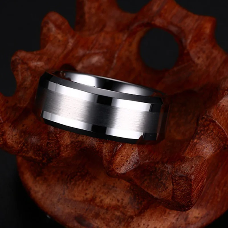 Кольцо мужское из карбида вольфрама 8 мм без ржавчины|tungsten carbide ring|carbide ringring for |