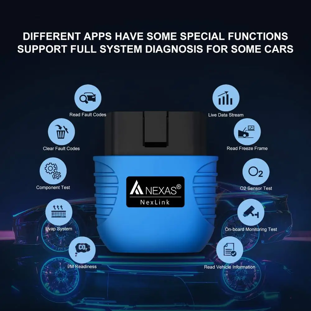 NEXAS NexLink Bluetooth 5 0 OBD 2 сканер EOBD диагностический инструмент считыватель кодов