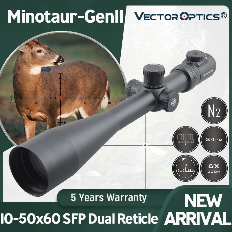 Векторный оптический прицел Minotaur 10-50x60 охотничий тактический для винтовки с