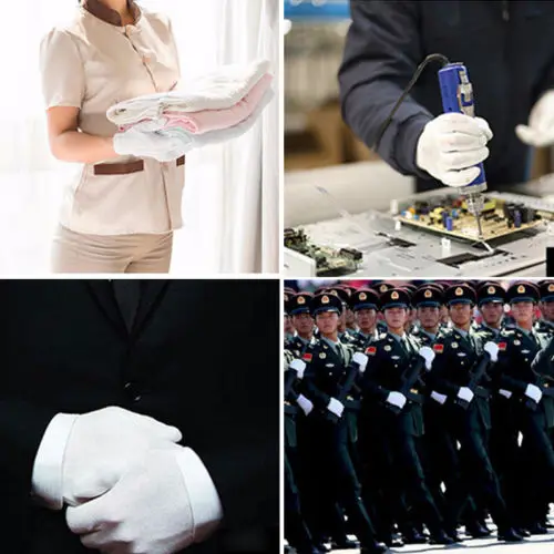 New 6 Pair White Gloves Labor Insurance Thick Work Soft Cloth Thin Medium Thick Etiquette Wenwan Quality Inspection Gloves