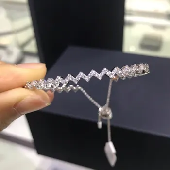 

KAKANY 2020 New Fashionable High Quality Shiny Zircon Zigzag Wave Bracelet Monaco Ladies Glamour Luxury Romantic Jewelry